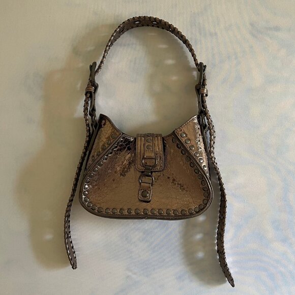 Urban Outfitters Handbags - Urban Outfitters Silver Metallic Studded Devon Shoulder Bag